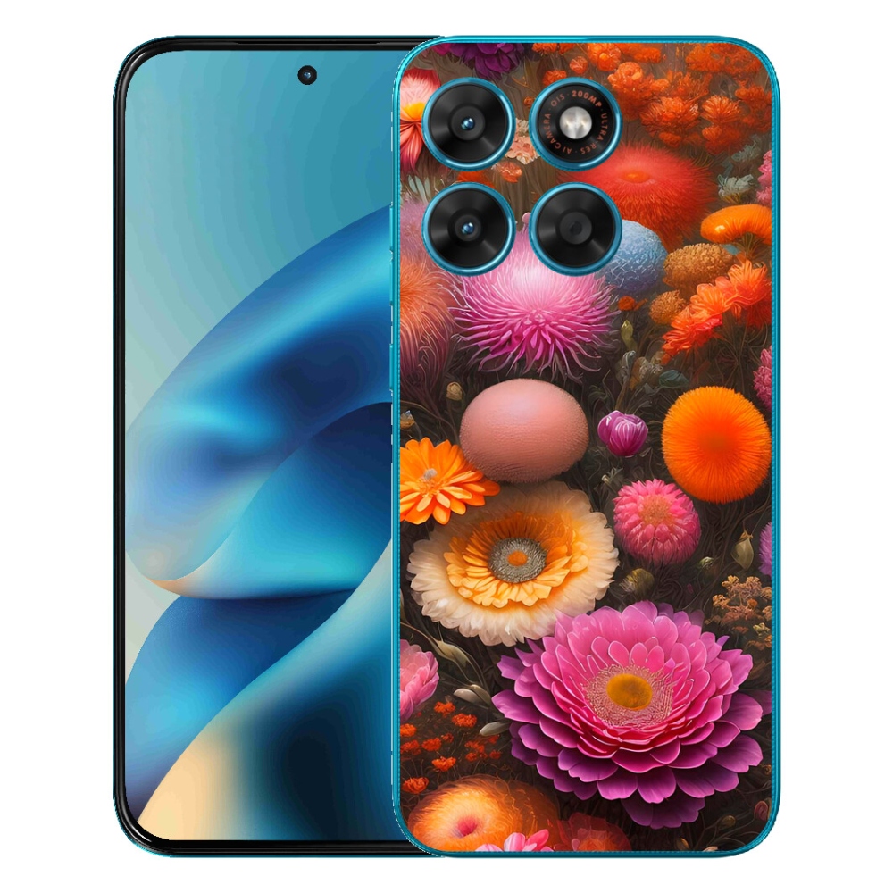mmCase gél tok a Motorola Moto G87/G77/G67 készülékekhez – virágkompozíció