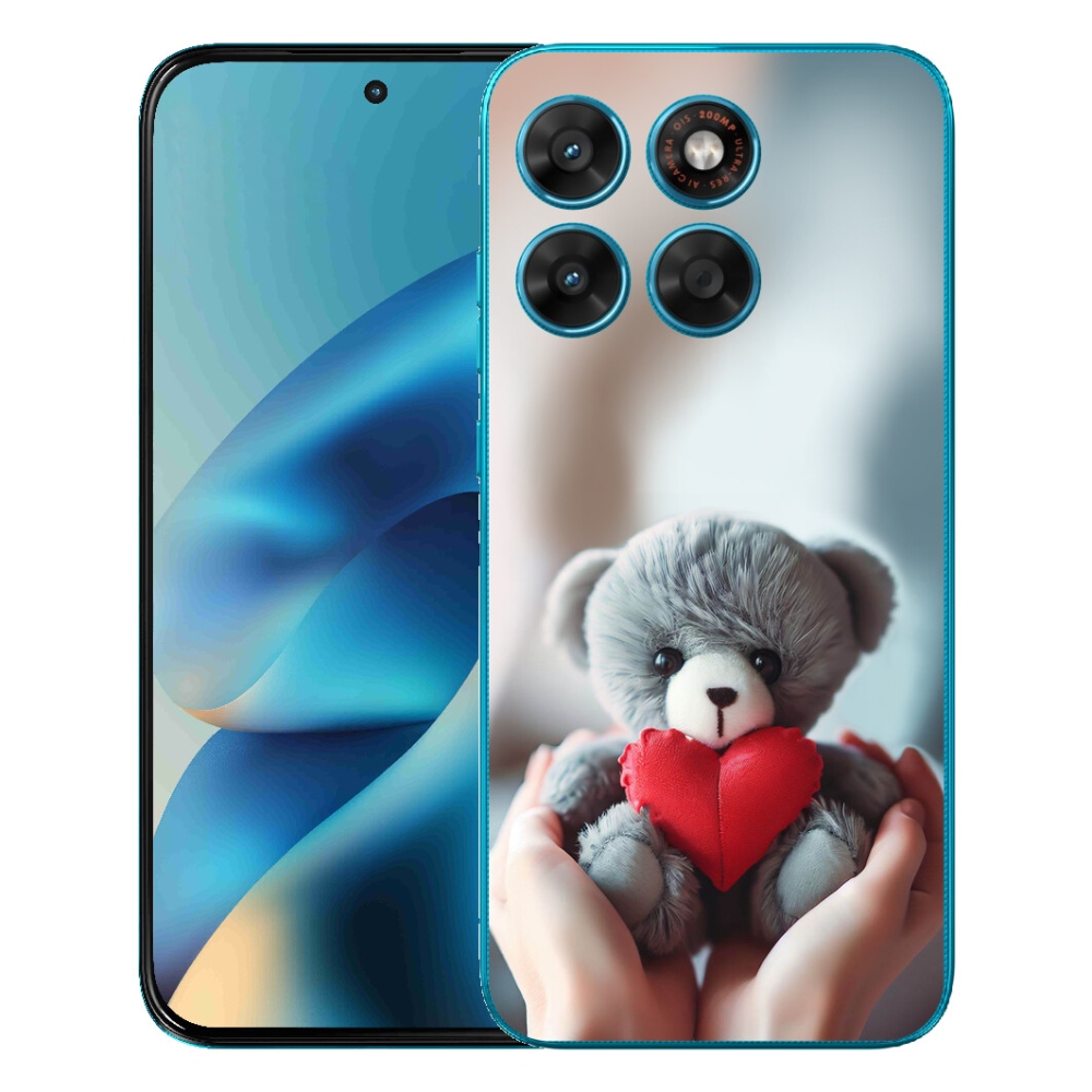 mmCase gél tok a Motorola Moto G87/G77/G67-hez – mackó a szerelmeseknek