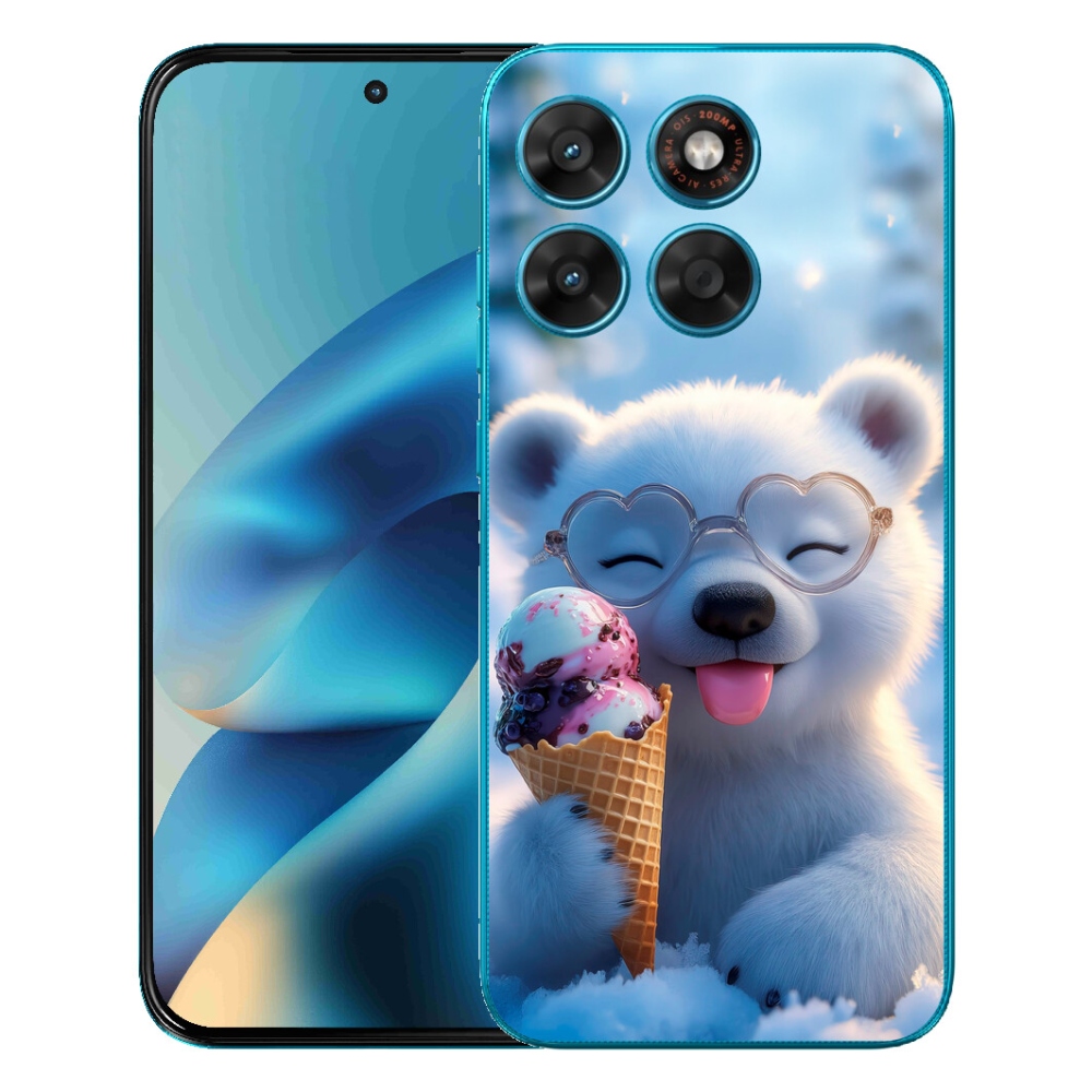 mmCase gél tok a Motorola Moto G87/G77/G67 készülékekhez – jégkrémet evő mackó