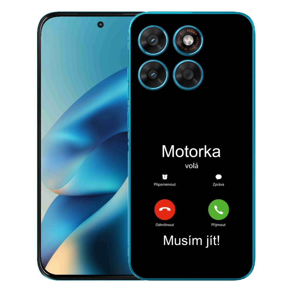 mmCase gél tok a Motorola Moto G87/G77/G67-hez – „A motor hív” felirattal, fekete háttérrel