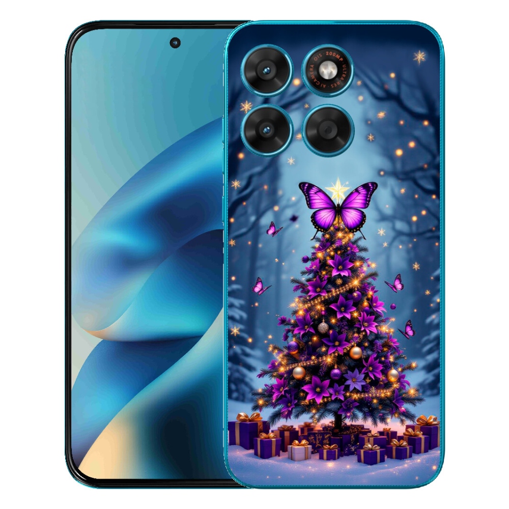 mmCase gél tok a Motorola Moto G87/G77/G67 készülékekhez – pillangós karácsonyfa