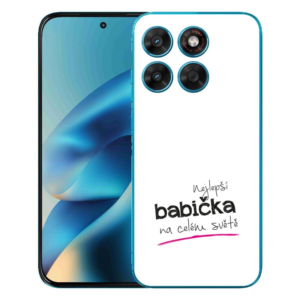 mmCase gél tok a Motorola Moto G87/G77/G67-hez – a legjobb nagymama 4 fehér háttérrel