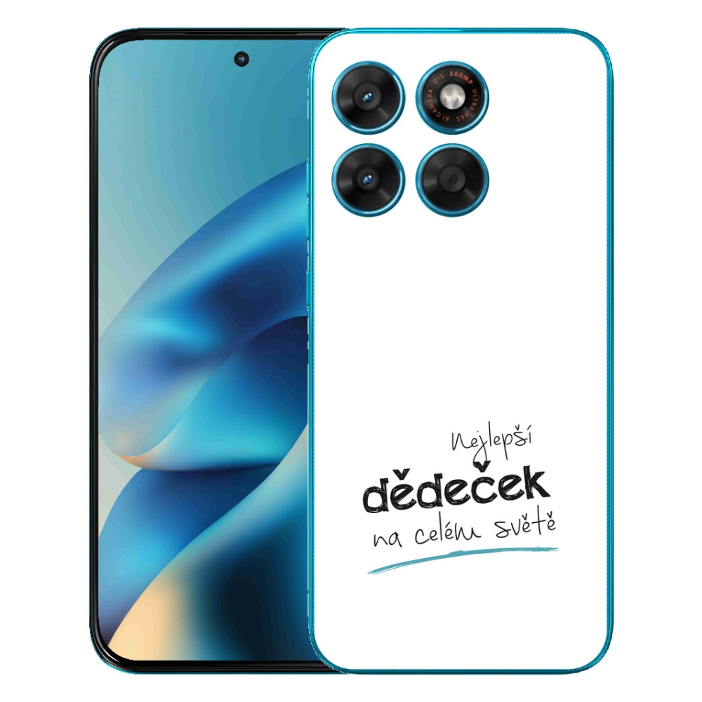 mmCase géltok a Motorola Moto G87/G77/G67-hez – a legjobb „nagypapa” 3 fehér háttérrel