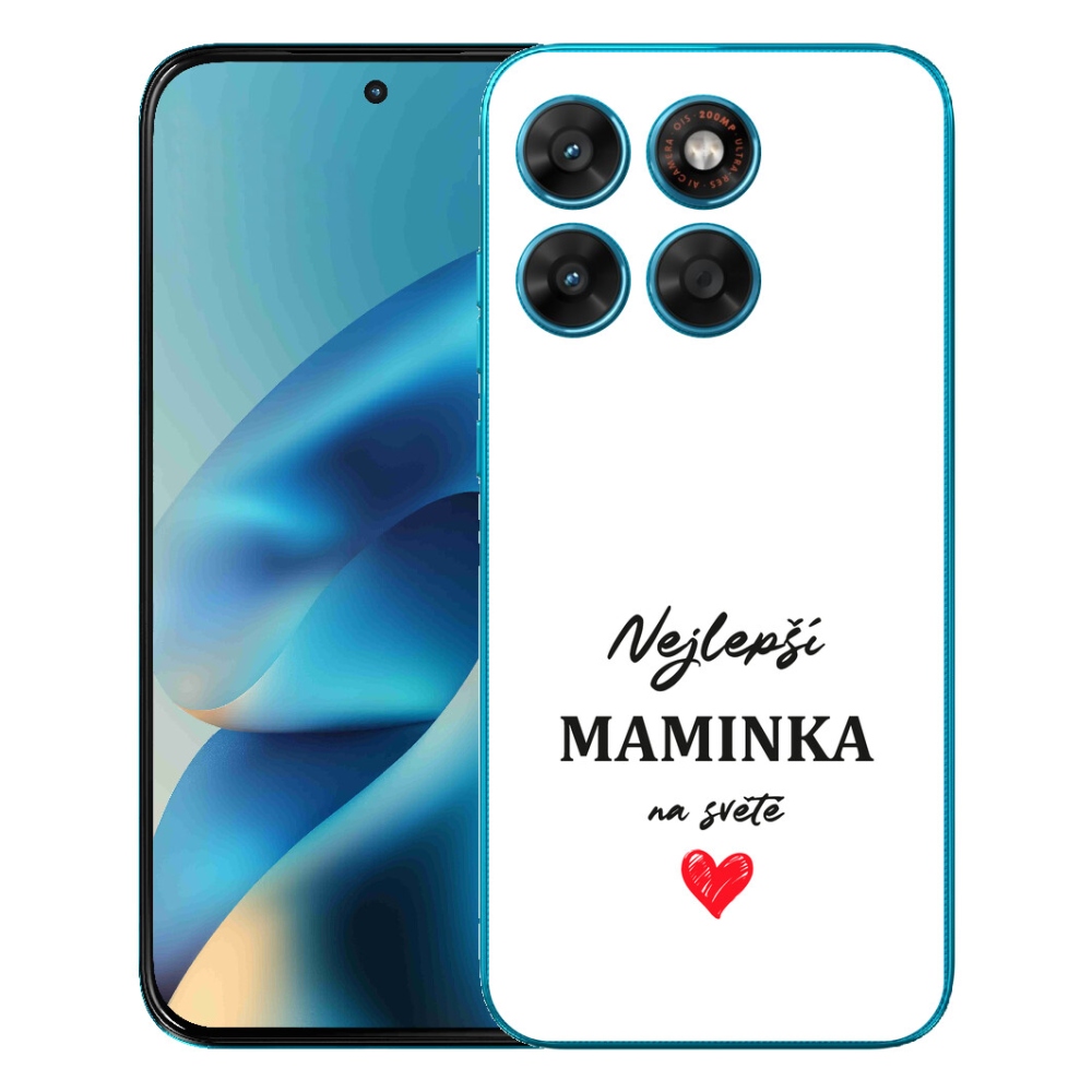 mmCase géltok a Motorola Moto G87/G77/G67-hez – „A legjobb anyuka” 1, fehér háttérrel