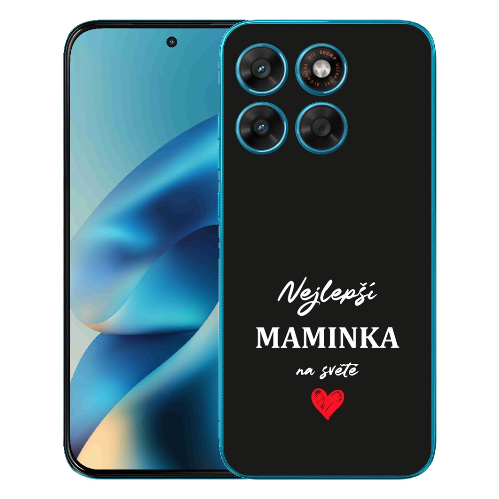 mmCase géltok a Motorola Moto G87/G77/G67-hez – „A legjobb anyuka 1” fekete háttérrel