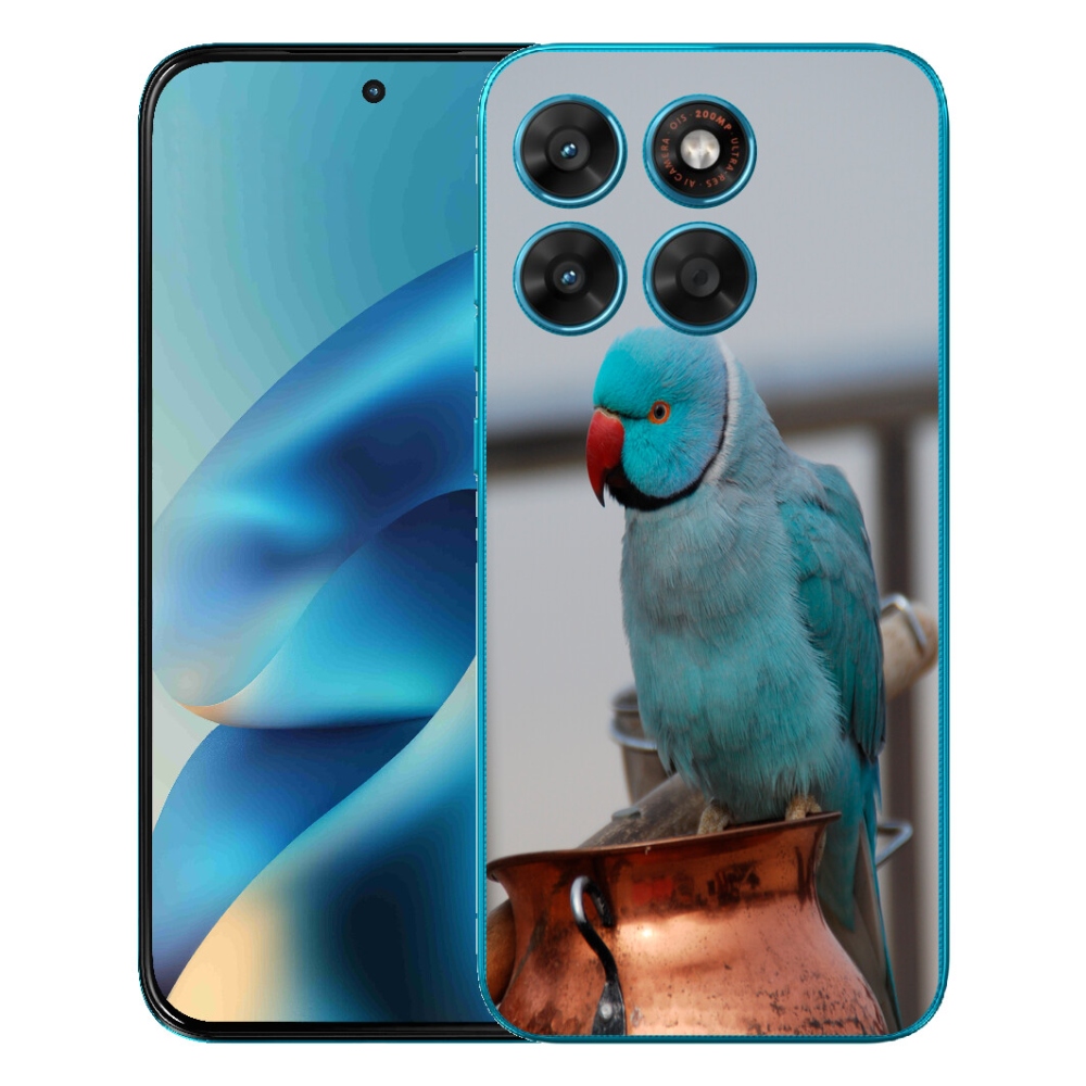 mmCase gél tok a Motorola Moto G87/G77/G67-hez – kék alexandri papagáj