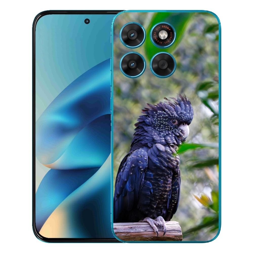mmCase géltok a Motorola Moto G87/G77/G67 készülékekhez – fekete kakadu papagáj