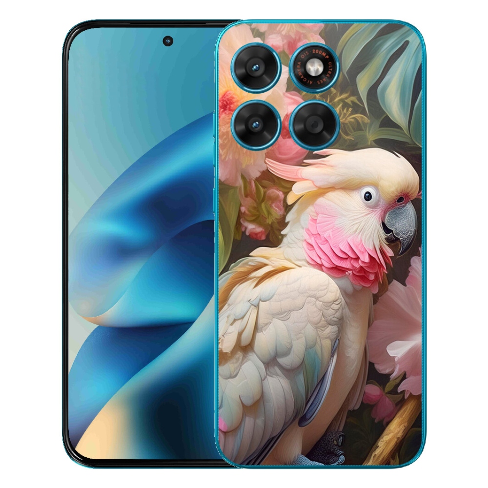 mmCase géltok a Motorola Moto G87/G77/G67 készülékekhez – rózsaszín kakadu papagáj 2