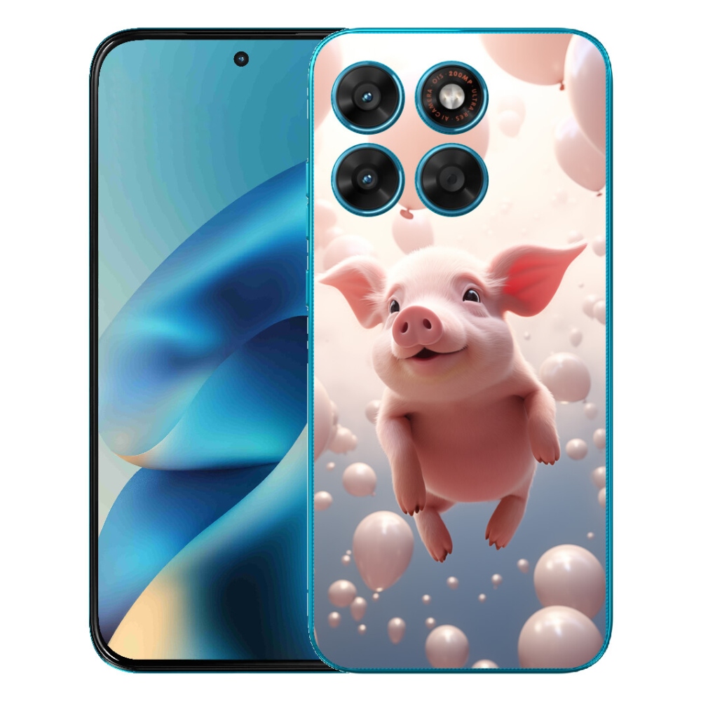 mmCase géltok a Motorola Moto G87/G77/G67 készülékekhez – malacka léggömbökkel