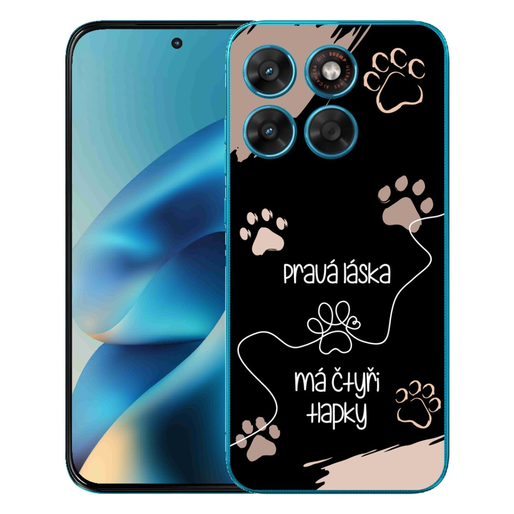 mmCase gél tok a Motorola Moto G87/G77/G67 készülékekhez – kutyás motívum, 1. változat, fekete háttér