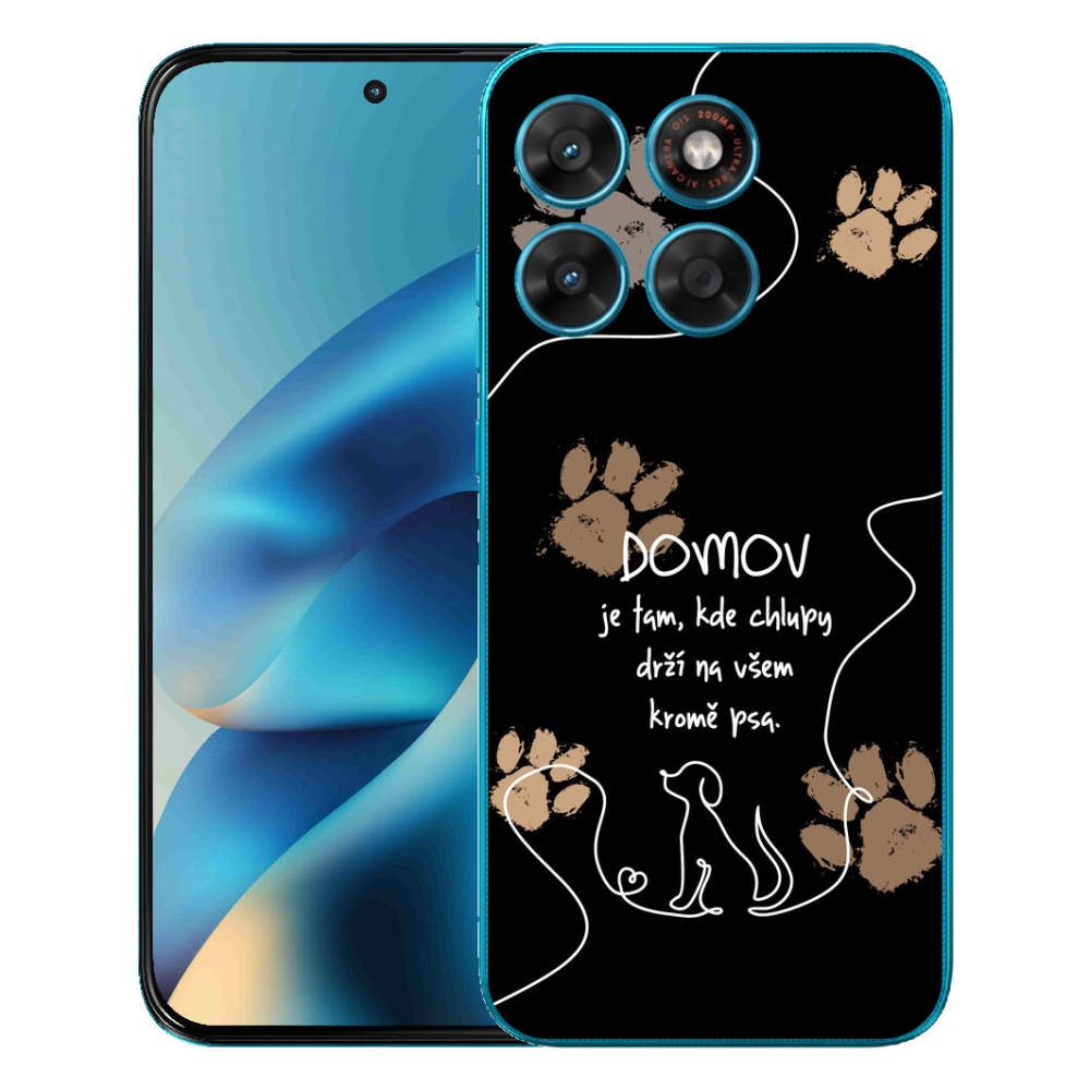 mmCase gél tok a Motorola Moto G87/G77/G67 készülékekhez – kutyás motívum, fekete háttér