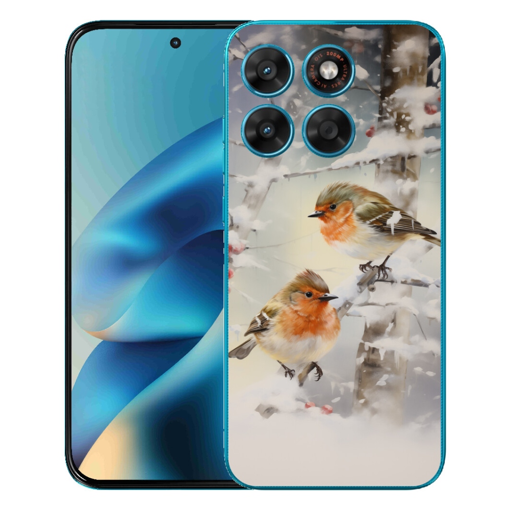 mmCase gél tok a Motorola Moto G87/G77/G67 készülékekhez – madarak télen