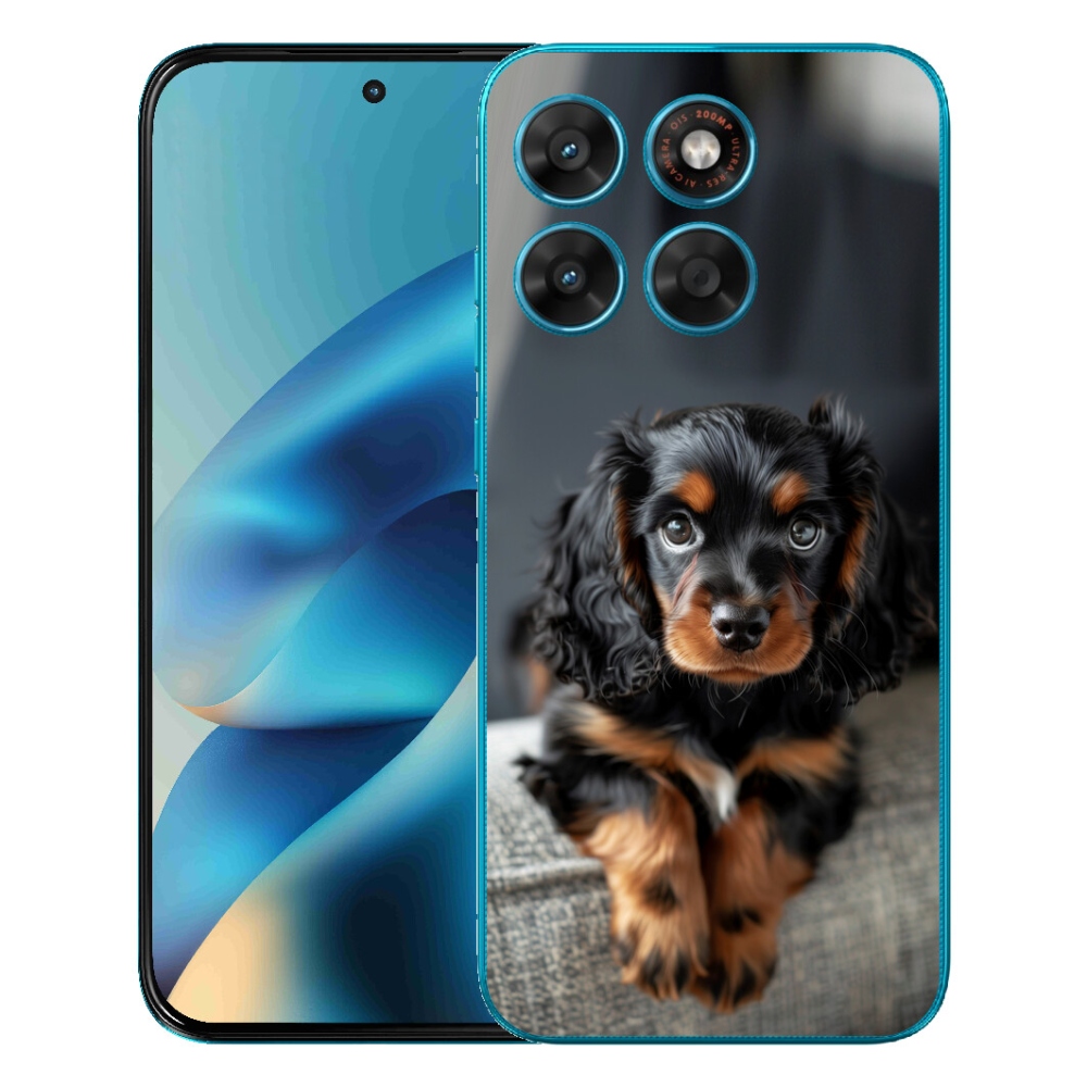 mmCase gél tok a Motorola Moto G87/G77/G67-hez – aranyos, hosszúszőrű tacskó