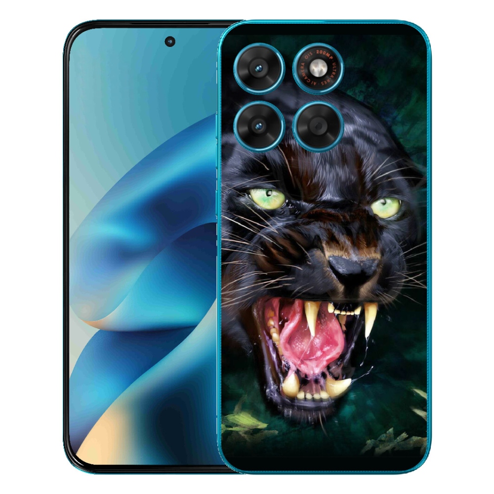 mmCase géltok a Motorola Moto G87/G77/G67 készülékekhez – dühös fekete párduc