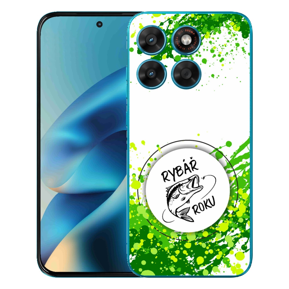 mmCase géltok a Motorola Moto G87/G77/G67 készülékekhez – „Az év horgásza” fehér háttérrel
