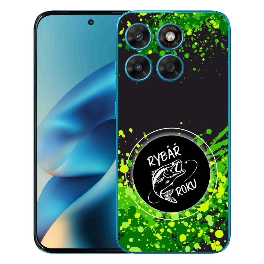 mmCase gél tok a Motorola Moto G87/G77/G67 készülékekhez – „Az év horgásza” fekete háttérrel