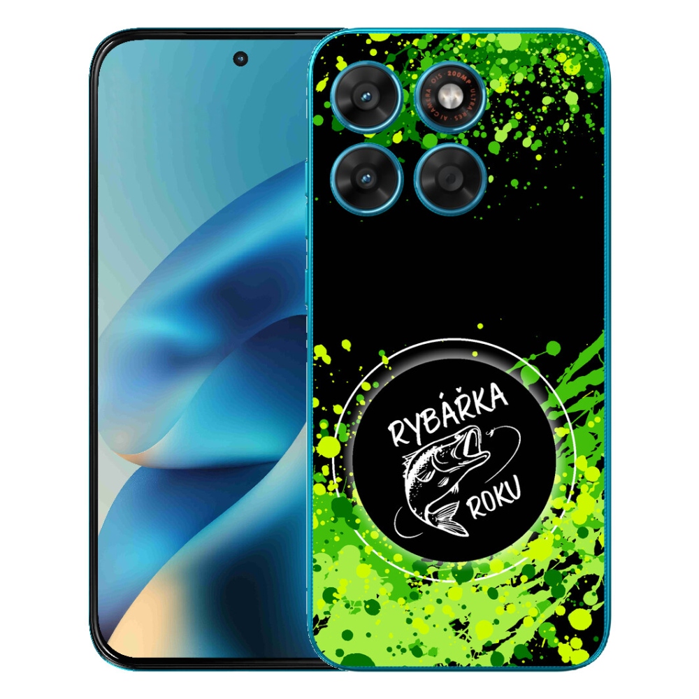 mmCase gél tok a Motorola Moto G87/G77/G67-hez – „Az év horgásza” fekete háttérrel