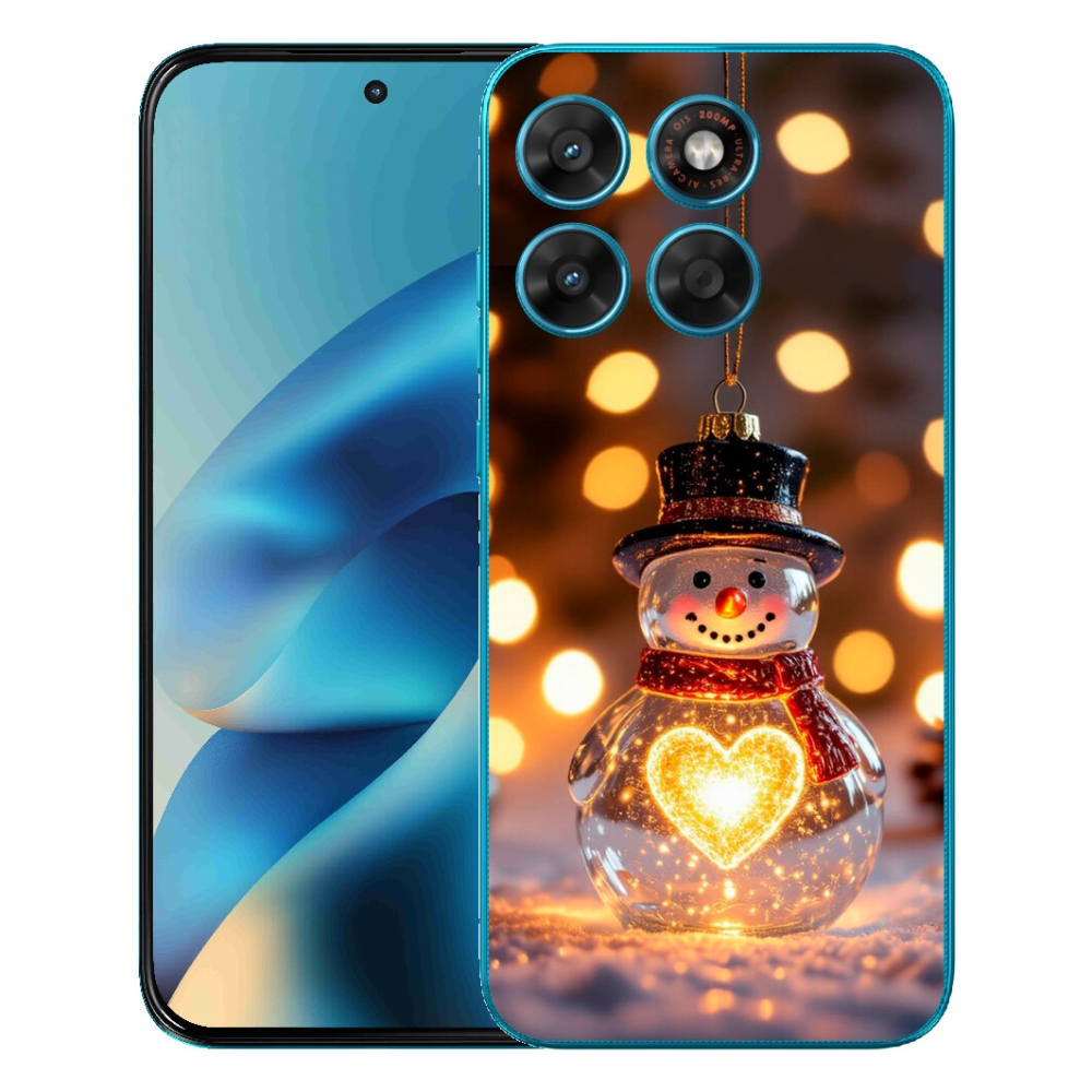 mmCase gél tok a Motorola Moto G87/G77/G67 készülékekhez – világító karácsonyi hóember