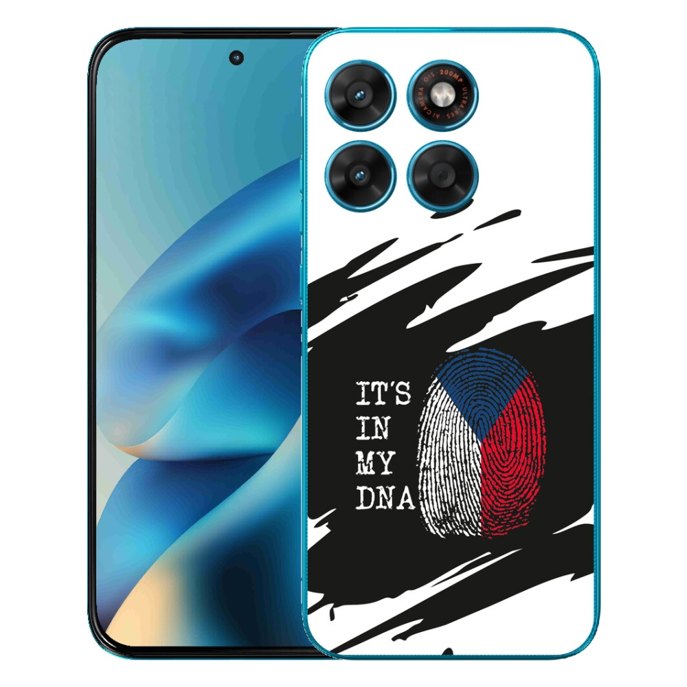 mmCase gél tok a Motorola Moto G87/G77/G67 készülékekhez – zászló, ujjlenyomat, fekete-fehér háttér