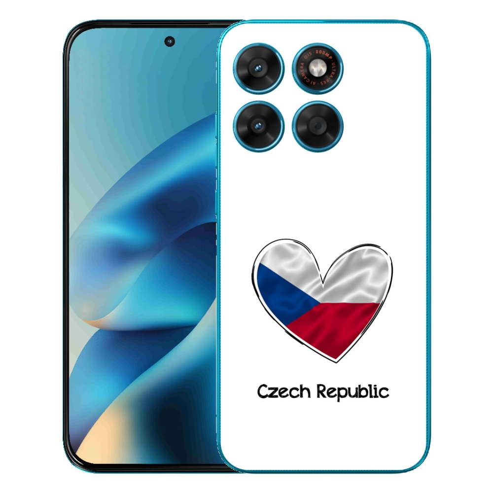 mmCase géltok a Motorola Moto G87/G77/G67 készülékekhez – zászló, szív, fehér háttér
