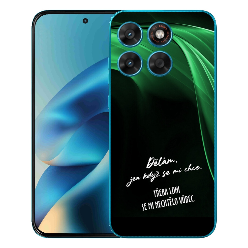 mmCase géltok a Motorola Moto G87/G77/G67 készülékekhez – vicces felirat, 12, fekete háttér