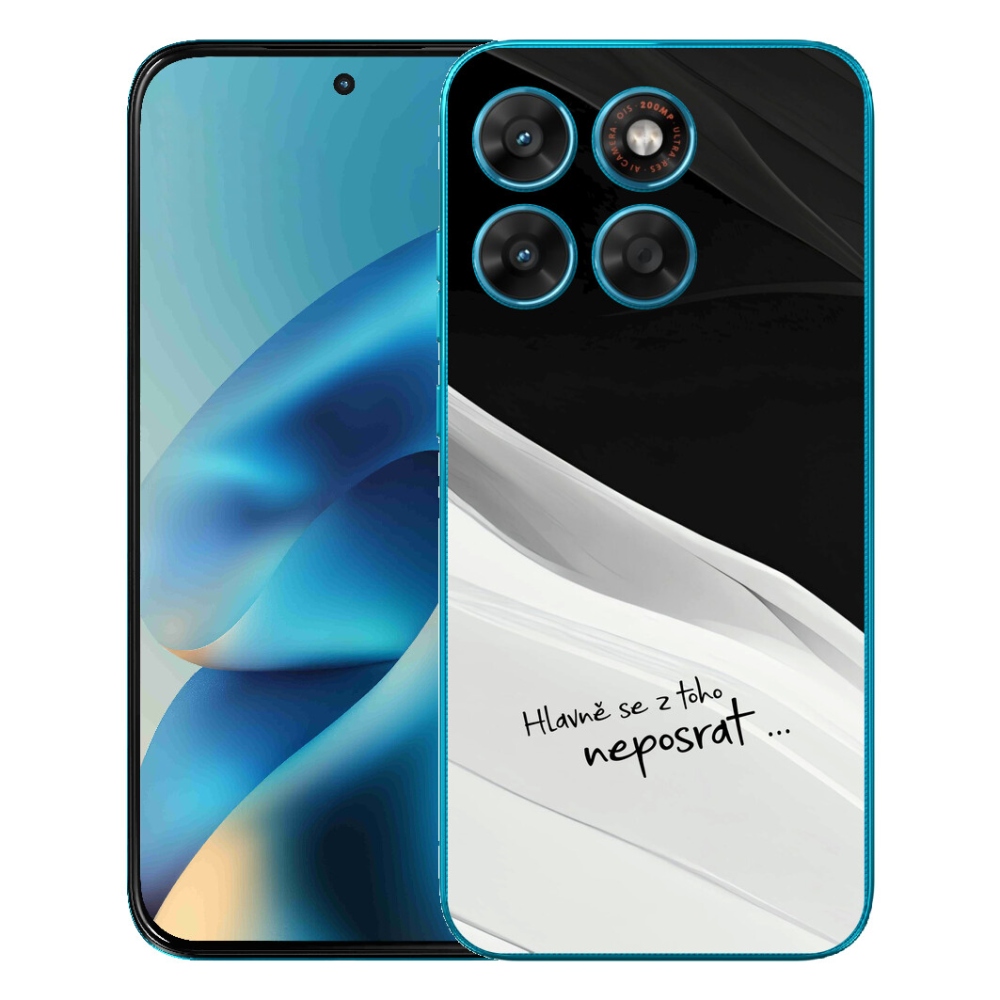 mmCase géltok a Motorola Moto G87/G77/G67 készülékekhez – vicces felirat, 13 fekete-fehér háttér