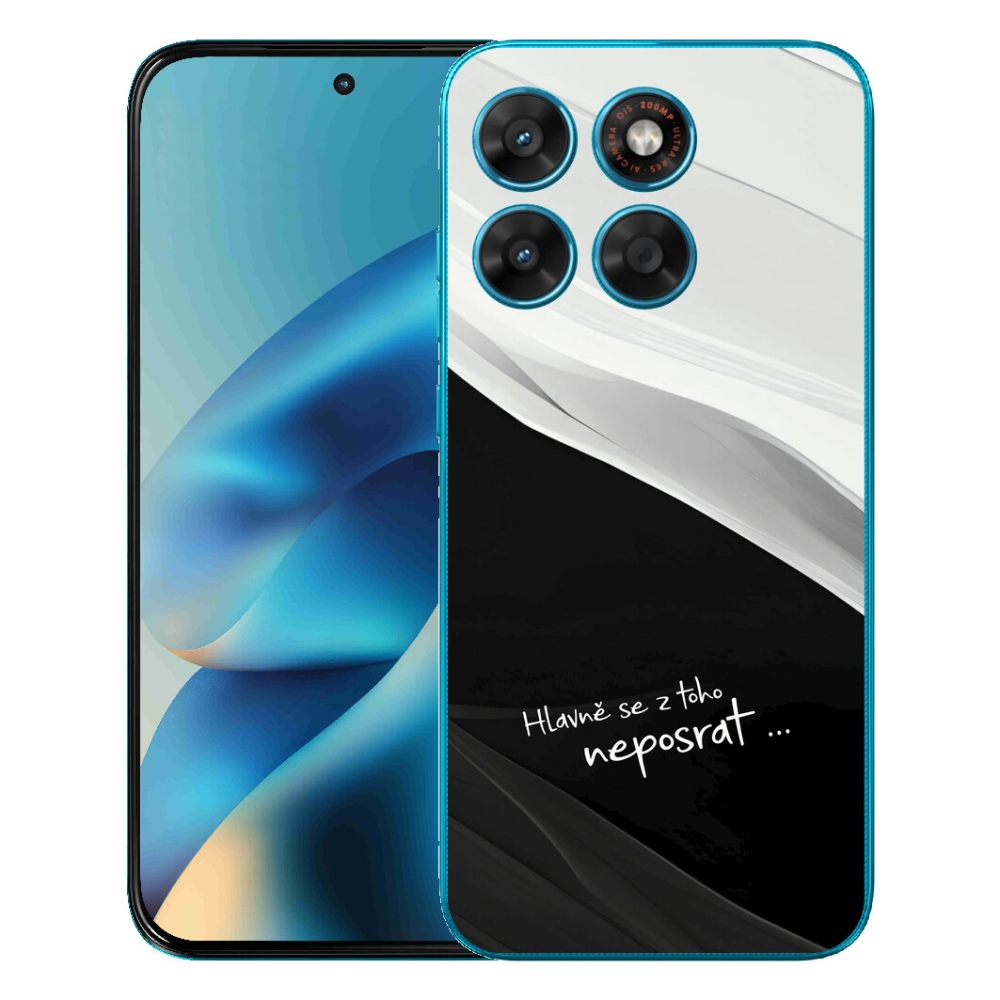 mmCase gél tok a Motorola Moto G87/G77/G67-hez – vicces felirat, 13 fekete-fehér háttér