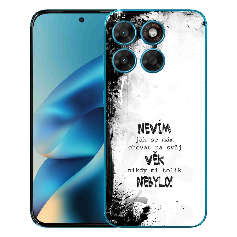 mmCase géltok a Motorola Moto G87/G77/G67-hez – vicces felirat, 14, fehér háttér