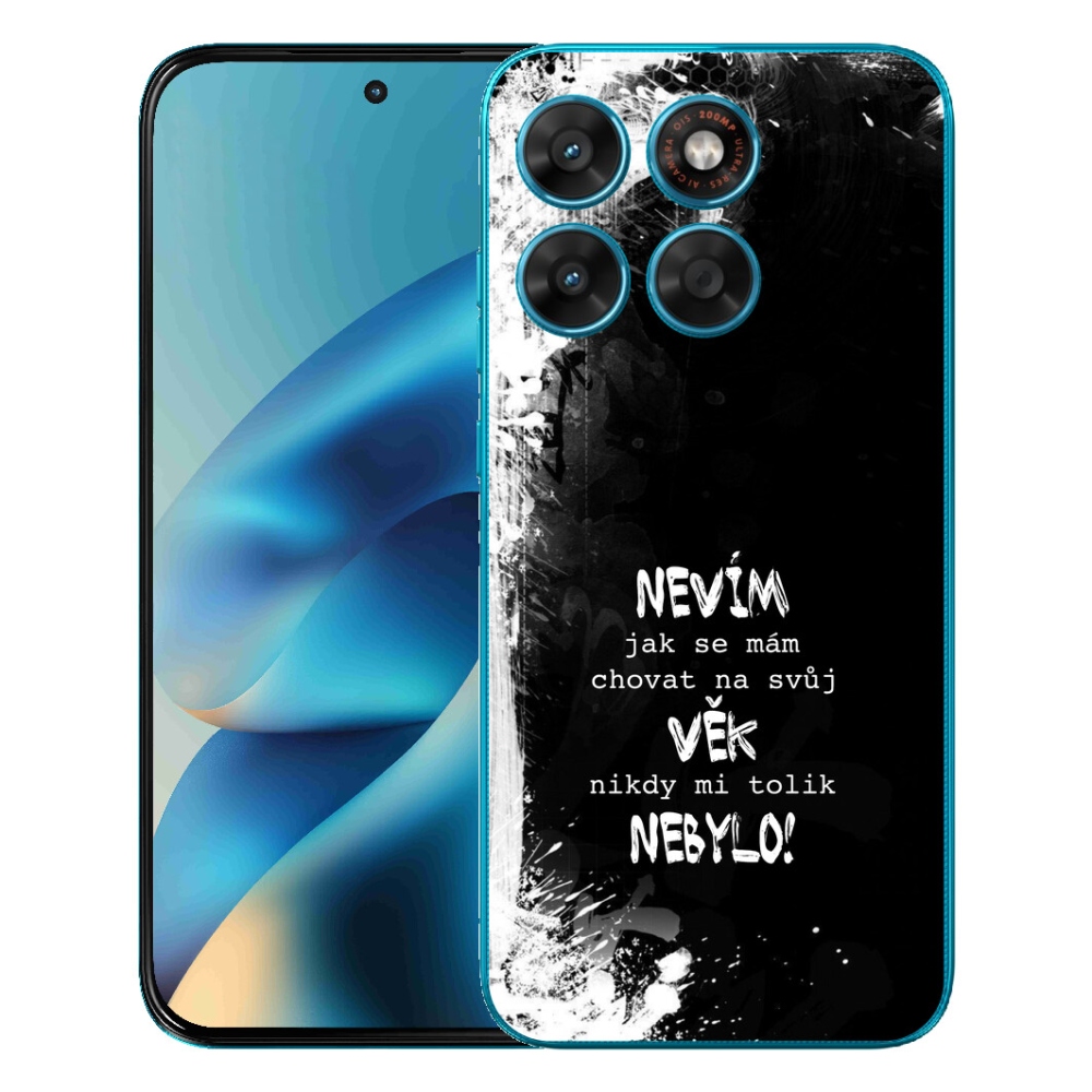 mmCase géltok a Motorola Moto G87/G77/G67-hez – vicces felirat, 14, fekete háttér