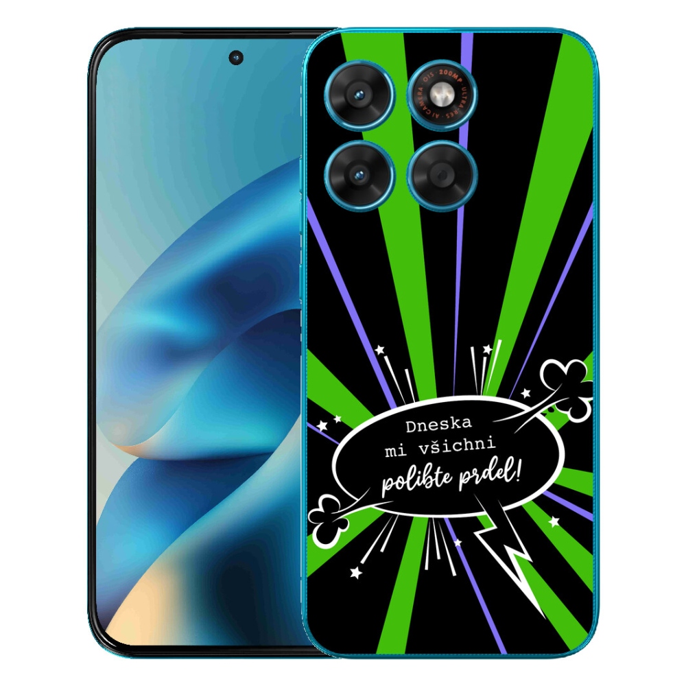 mmCase géltok a Motorola Moto G87/G77/G67 készülékekhez – vicces felirat, 15, fekete háttér