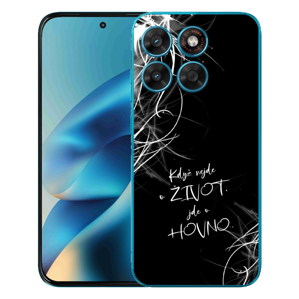 mmCase géltok a Motorola Moto G87/G77/G67-hez – vicces felirat, 16, fekete háttér