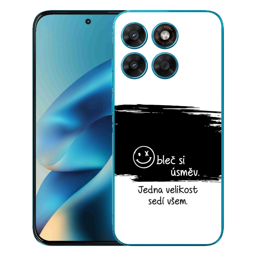 mmCase géltok a Motorola Moto G87/G77/G67-hez – vicces szöveg, 8 fekete-fehér háttér