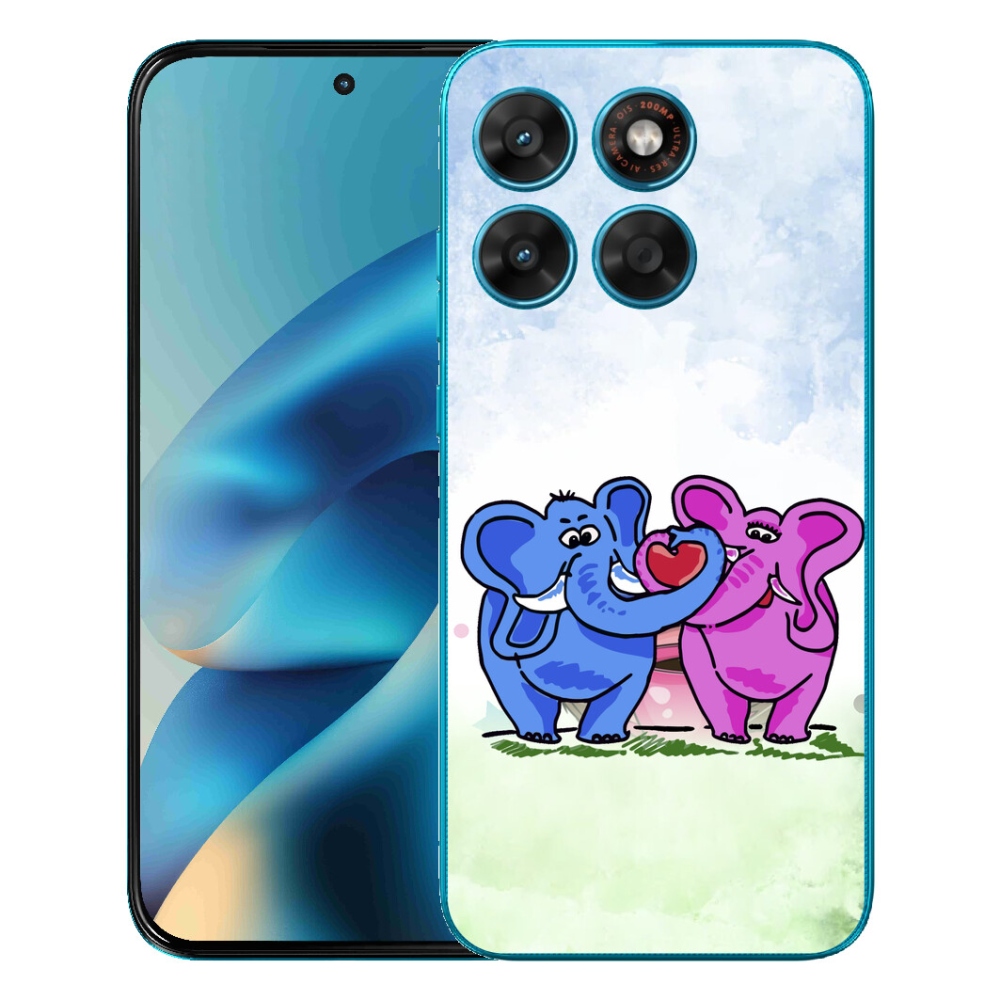 mmCase gél tok a Motorola Moto G87/G77/G67-hez – szerelmes elefántok