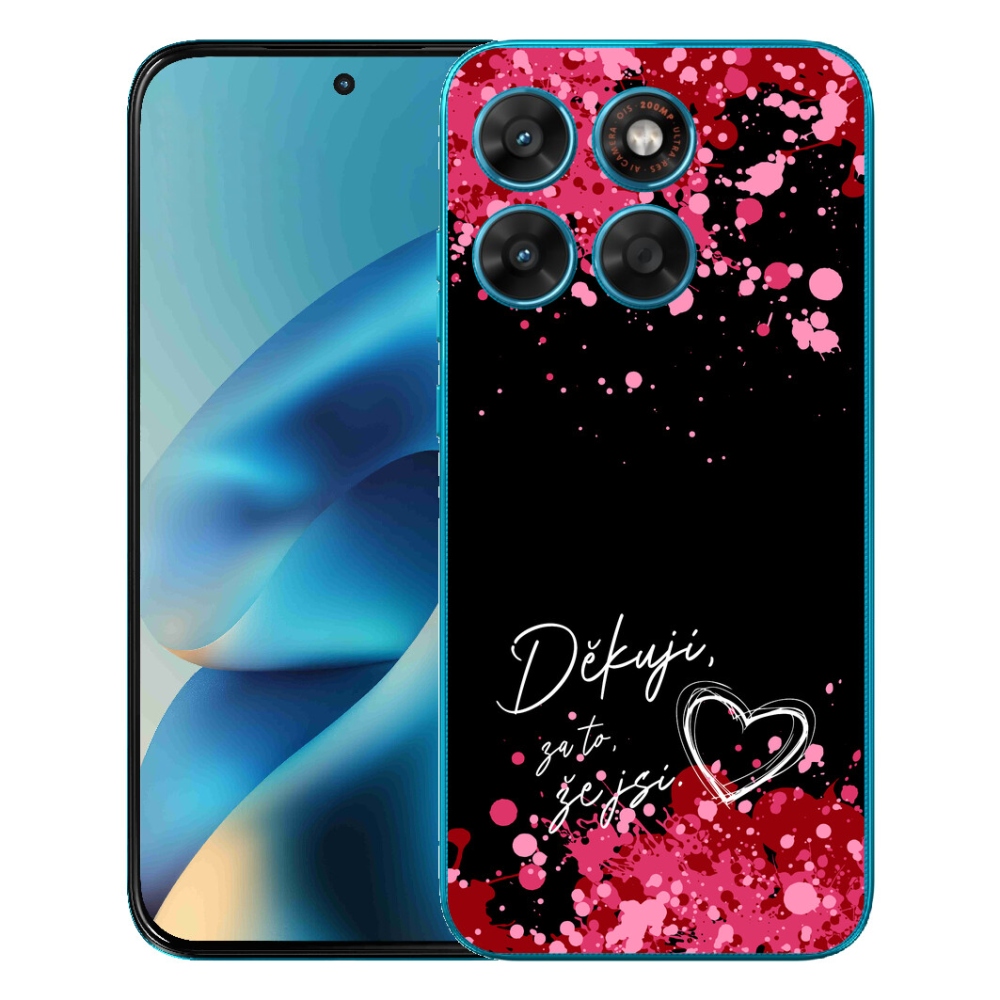 mmCase géltok a Motorola Moto G87/G77/G67-hez – „Szerelmes” felirat, 2, fekete háttér
