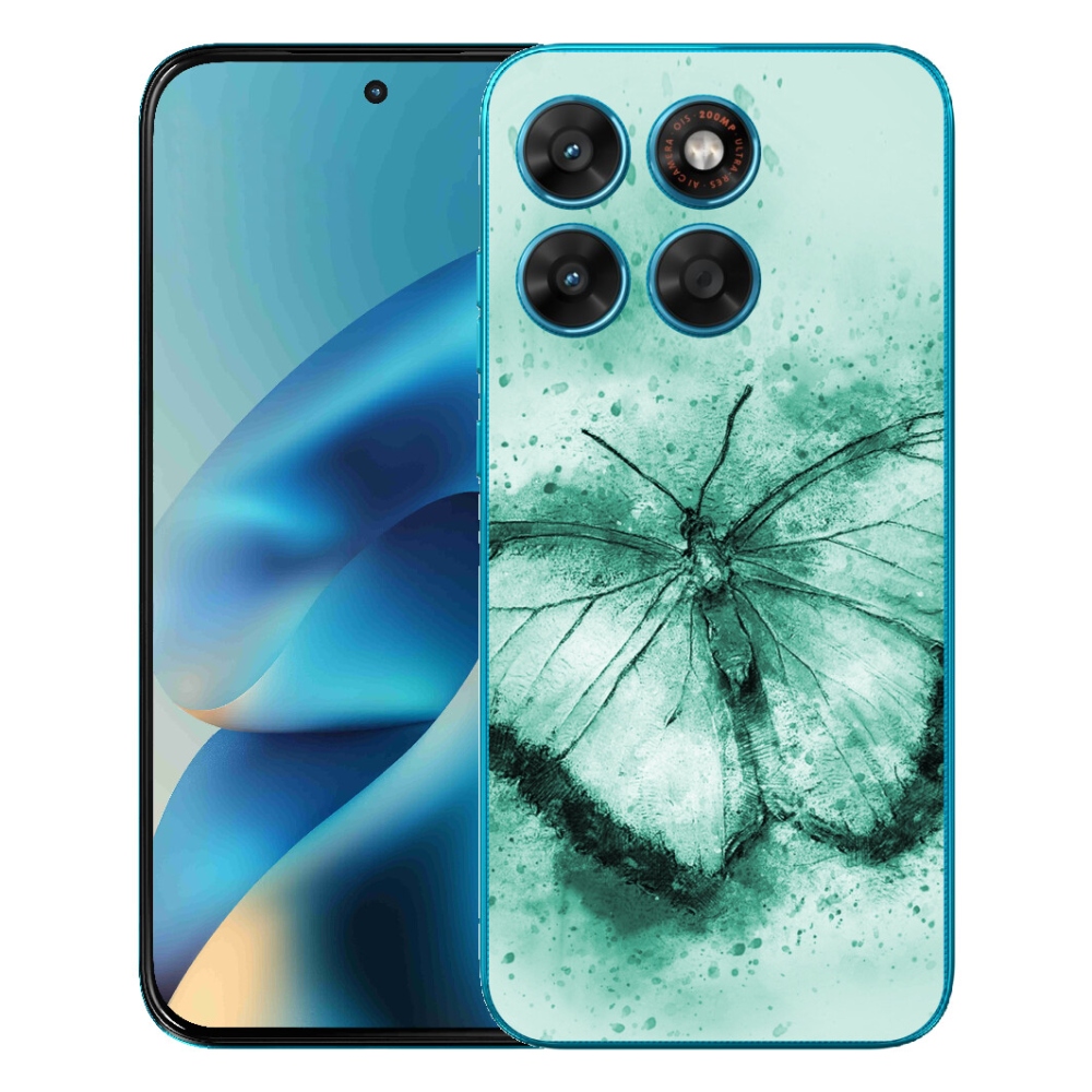 mmCase gélhuzat a Motorola Moto G87/G77/G67 készülékekhez – zöld pillangó