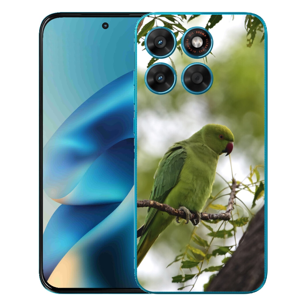 mmCase géltok a Motorola Moto G87/G77/G67 készülékekhez – zöld papagáj