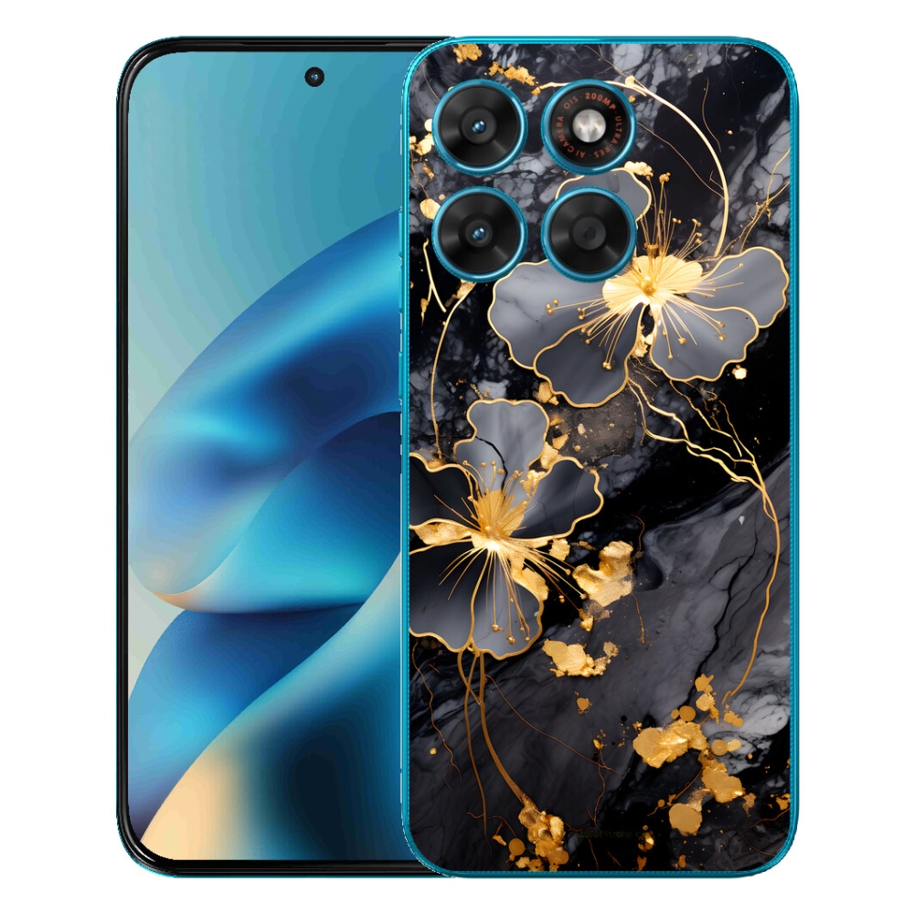 mmCase gél tok a Motorola Moto G87/G77/G67 készülékekhez – arany virágok