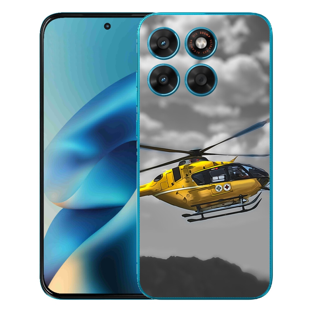 mmCase géltok a Motorola Moto G87/G77/G67 készülékekhez – sárga helikopter
