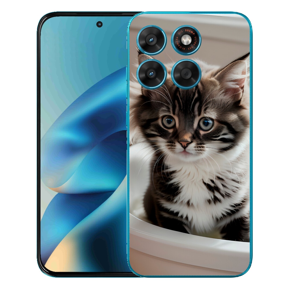 mmCase gél tok a Motorola Moto G87/G77/G67 készülékekhez – kíváncsi cica