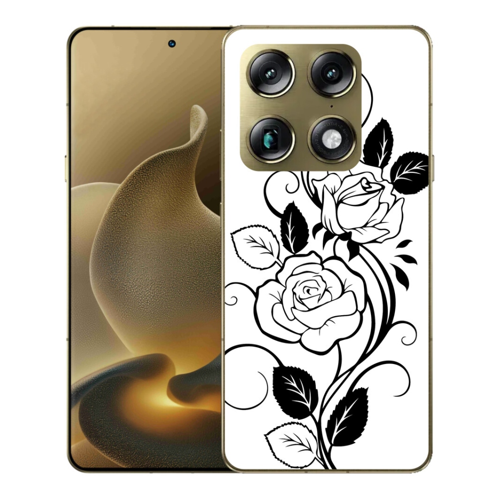 mmCase gél tok a Motorola Signature-hez – fekete-fehér rózsa