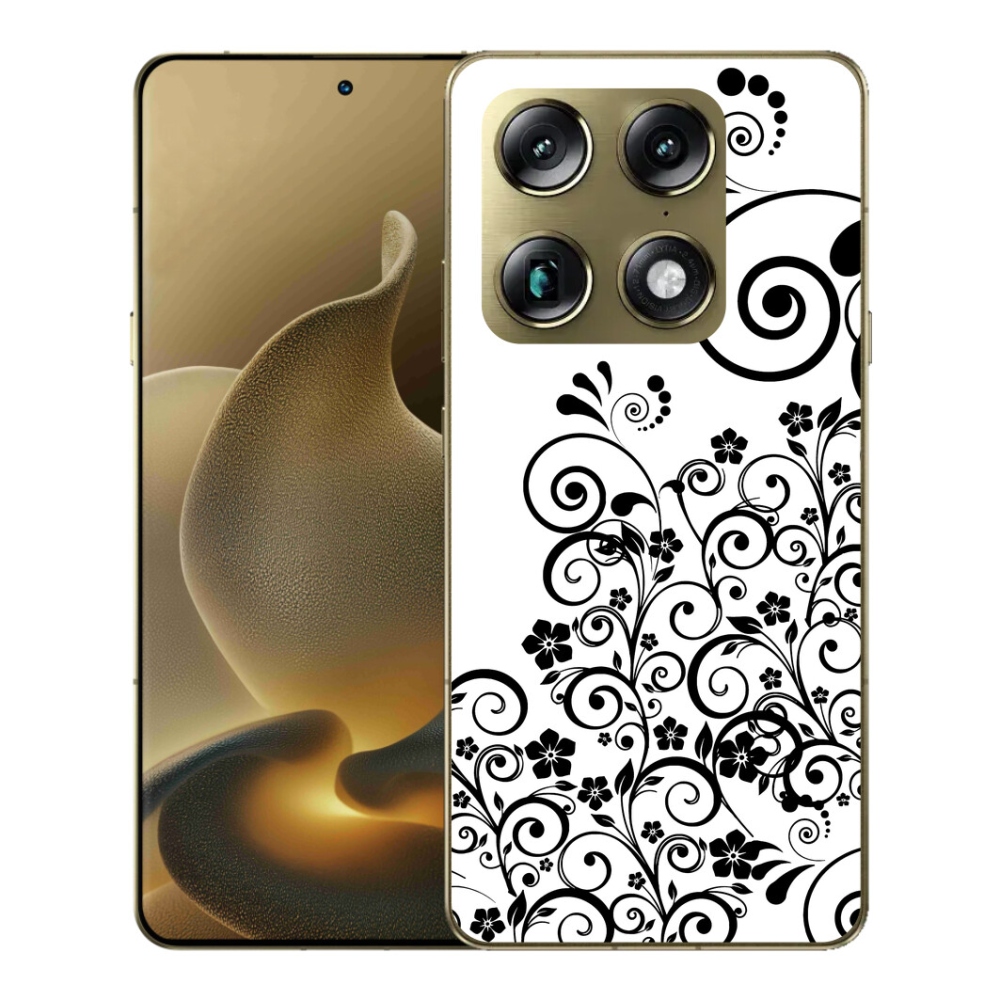 mmCase gél tok a Motorola Signature-hez – fekete-fehér virágminták