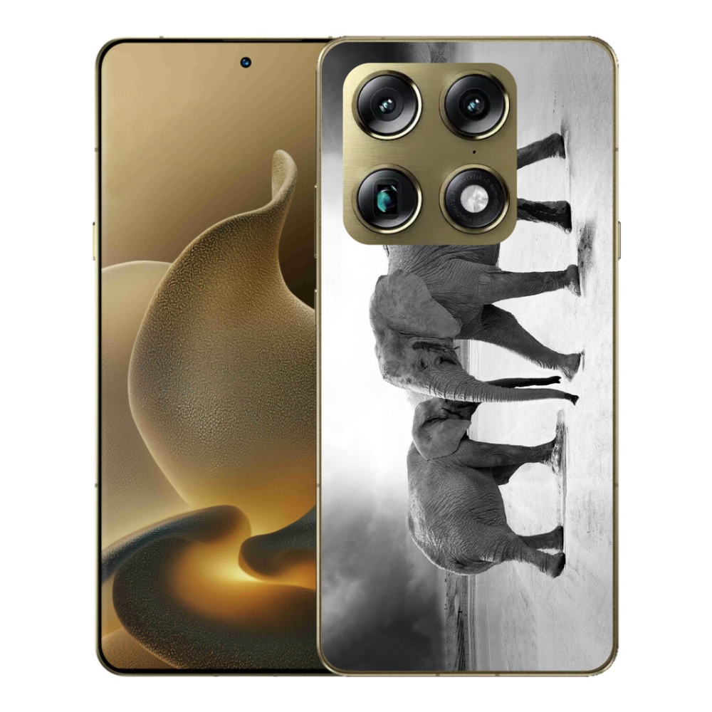 mmCase gél tok a Motorola Signature-hez – fekete-fehér elefántok