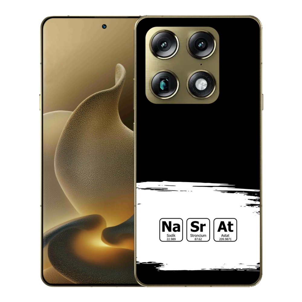 mmCase gélhuzat a Motorola Signature-hez – kémiai elemek fekete-fehér háttérrel