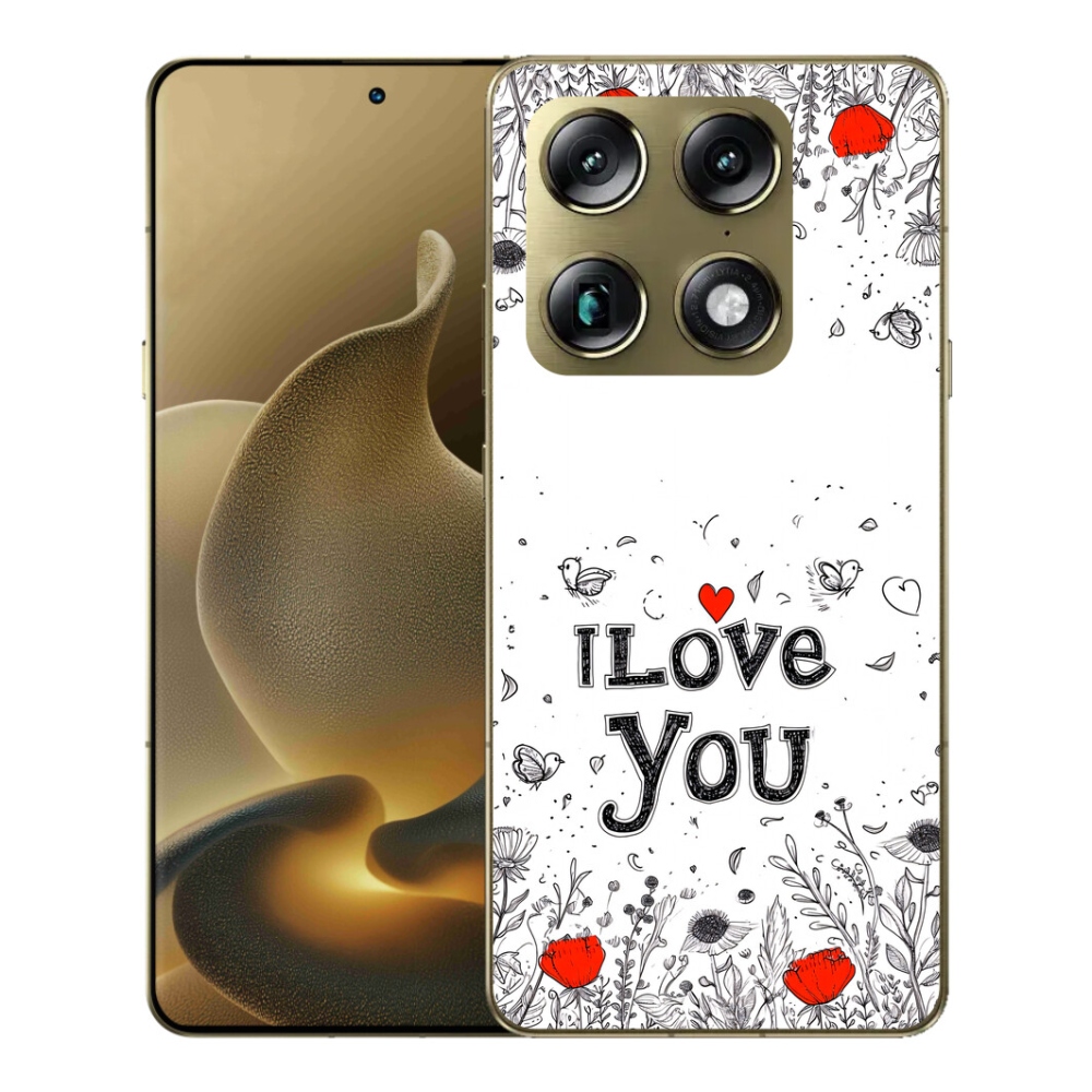 mmCase gélhuzat a Motorola Signature-hez – „I love you” fehér háttérrel