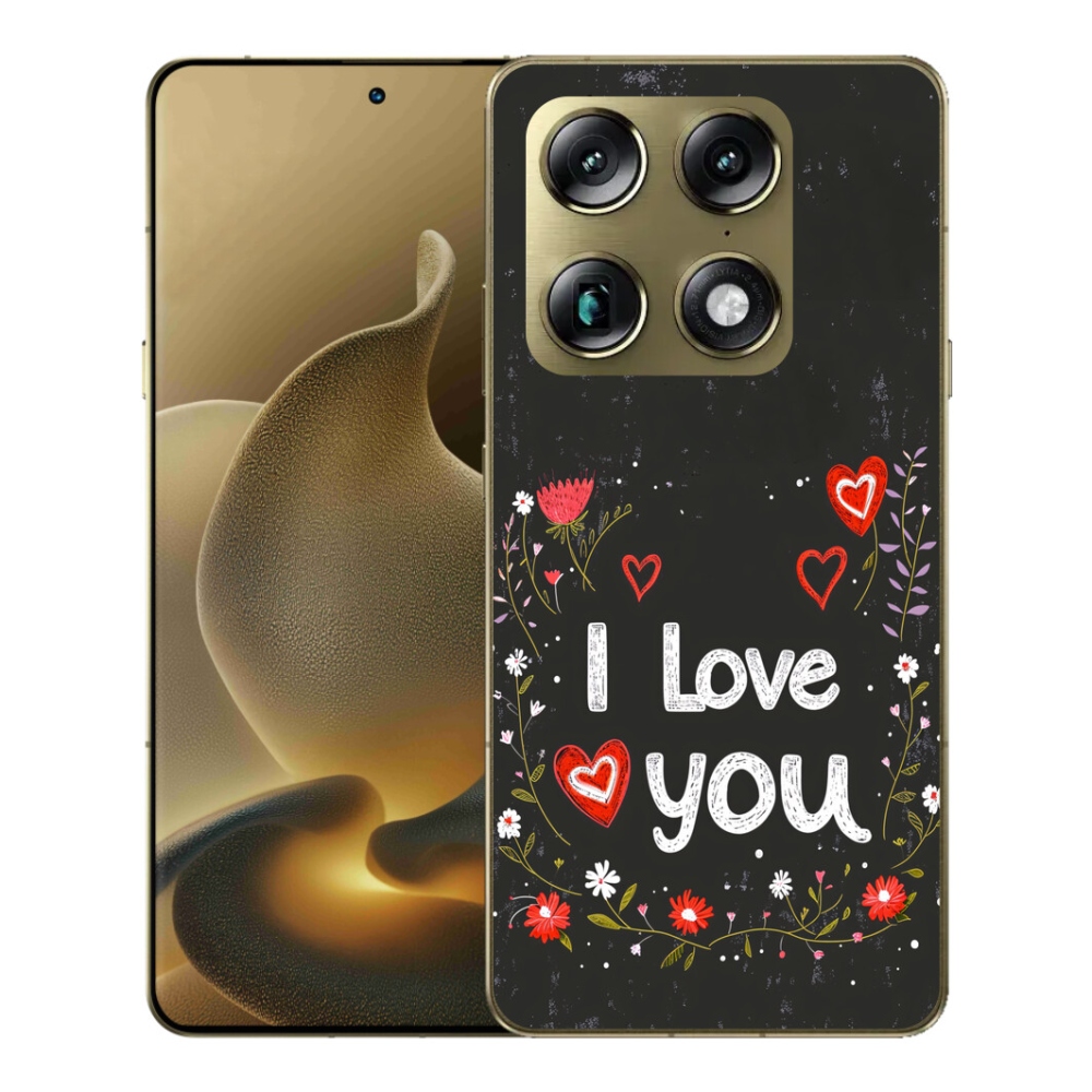 mmCase gél tok a Motorola Signature-hez – „I love you” fekete háttérrel