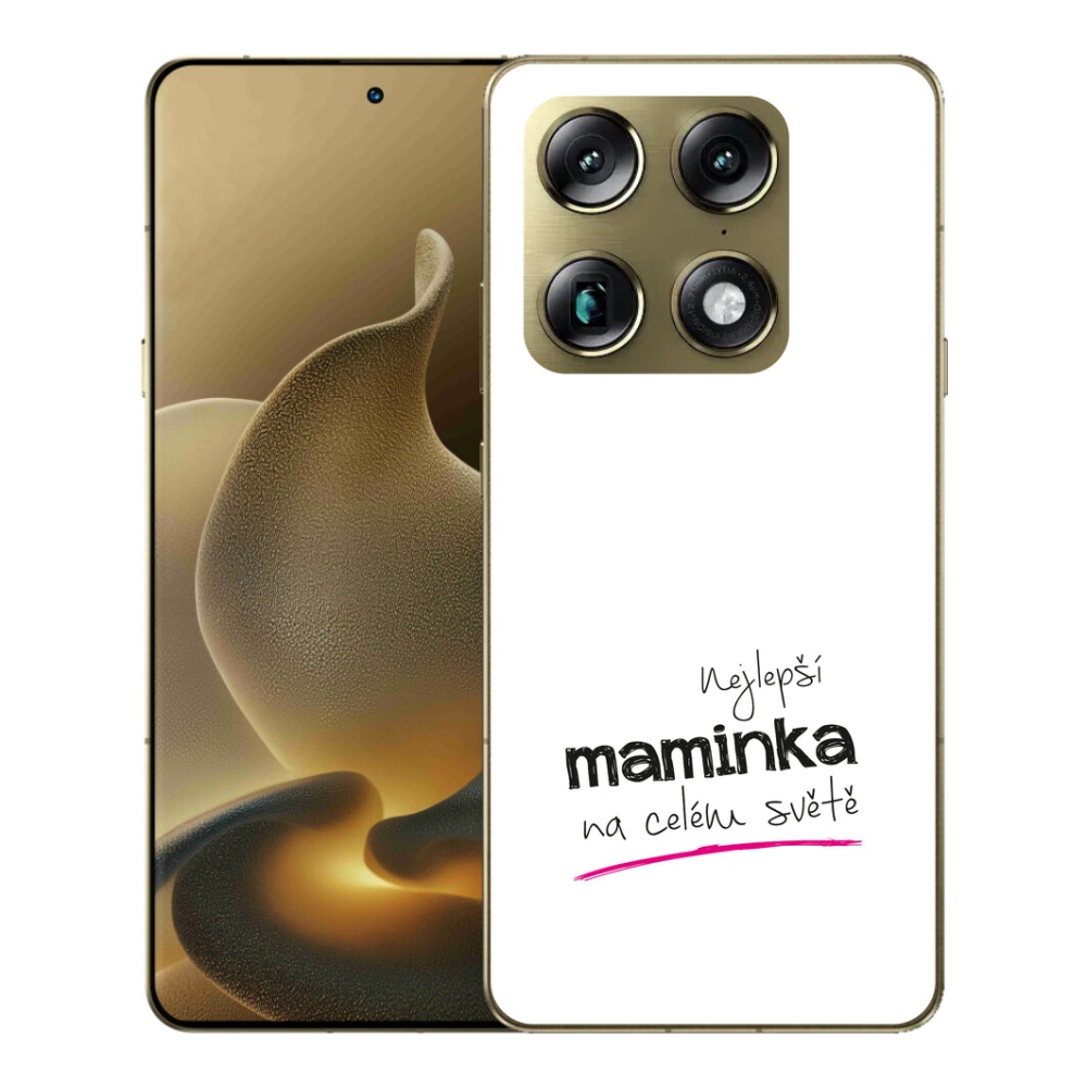 mmCase gél tok a Motorola Signature-hez – „A legjobb anyuka” felirattal, fehér háttérrel