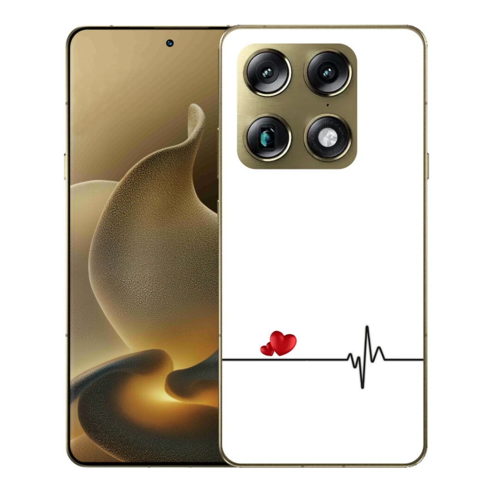 mmCase gélhuzat a Motorola Signature-hez – szív és pulzus fehér háttérrel
