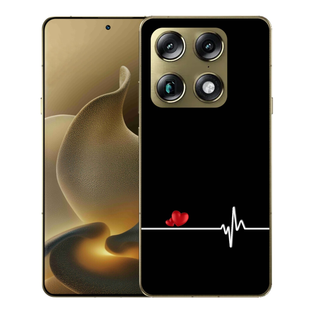 mmCase gél tok a Motorola Signature-hez – szív és pulzus fekete háttérrel
