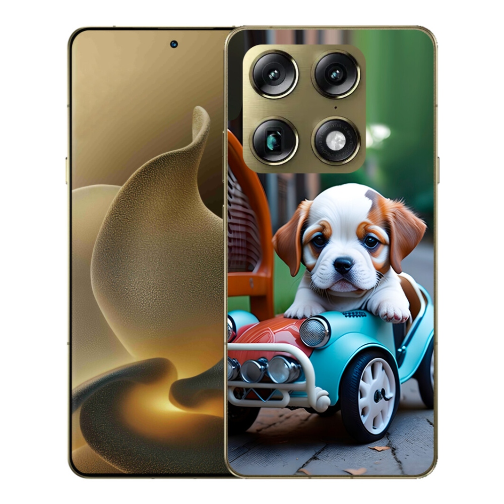 mmCase gél tok a Motorola Signature-hez – kiskutya retro autóban