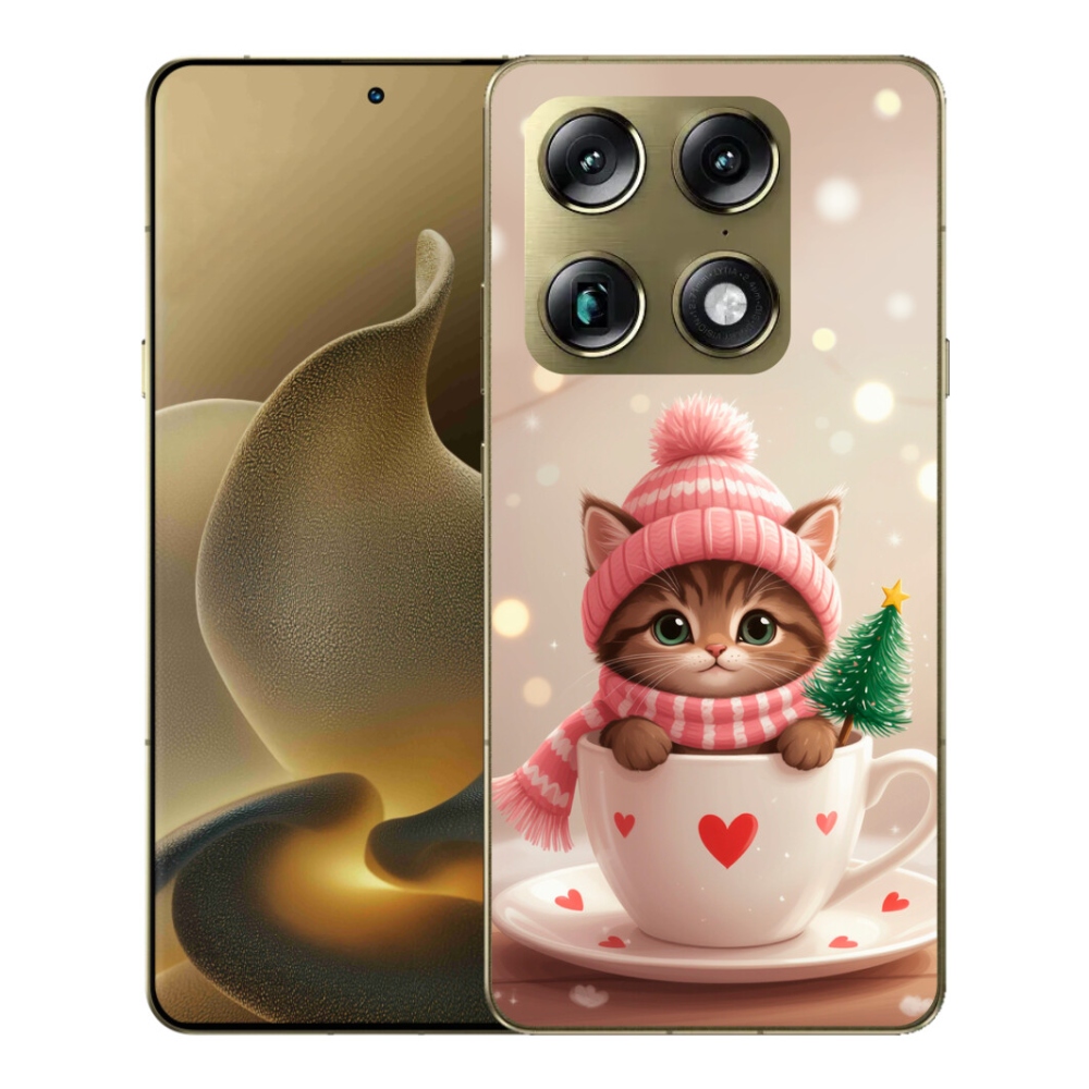 mmCase gél tok a Motorola Signature-hez – karácsonyi cica csészében